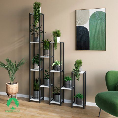 Підставка під квіти та вазони підлогова. Підставка металева під квіти. Стійка для кімнатних рослин Бетон F-144 BL/V фото