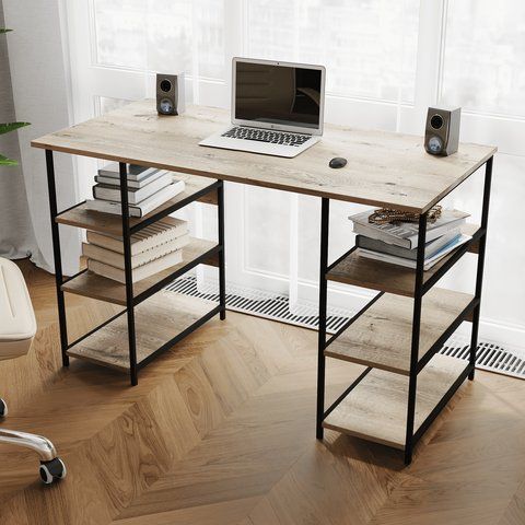 Комп'ютерний стіл, письмовий стіл на 6 поличок з ДСП F-21BL 1400x600AL фото