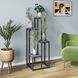 Підлоговий стелаж для квітів з різнорівневими полицями F-190BL фото