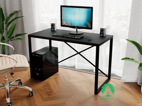 Комп'ютерний стіл лофтовий, офісний стіл з ДСП F-23BL 1400x600AN фото