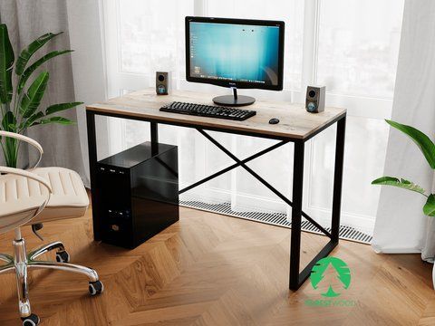 Комп'ютерний стіл лофтовий, офісний стіл з ДСП F-23BL 1400x600AN фото